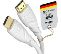 KabelDirekt 8K & 4K HDMI Cable - 5m - Designed in Germany - Supports 4K@60Hz, UHD, Ethernet - HDTV, PC, PS5, Xbox, Switch & all other HDMI devices, white