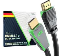 KabelDirekt - 8K HDMI Cable - 3m | 48G, Ultra High Speed HDMI 2.1b, 10K, 8K@60Hz & 4K@144Hz, Gaming PC/PS5/Xbox, HDMI certificate, grey