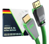 8K HDMI Cable, HDMI 2.1b, certified Ultra Edition for maximum performance - 3m (48G, Ultra High Speed HDMI 2.1, 10K, 8K@60Hz & 4K@144Hz, Gaming PC/PS5/Xbox, HDMI certificate, green) - CableDirect