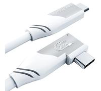 KabelDirekt - Angled USB-C Cable All-purpose, USB 3.2 Gen 2x2 - 0.5m (transfers data/4K video at 20Gbps, PD3.1 for 240W charging, functions as data cable/charging cable/monitor cable, white)