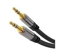 KabelDirekt - Jack Cable, 3.5mm Aux/Audio Cable - 2.75m - Available in 0.3m to 10m - Suitable for Headphones - Mobile Phone - PC & Laptop Audio - Car - HiFi - Stereo, black