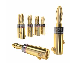 KabelDirekt - Banana Plugs - 5 pairs (for speaker wire up to 6mm², allow flex...