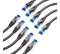 KabelDirekt - Cat 7 Network Cable - 10x 4.9m - 10 Gigabit LAN Cord & Ethernet Cable - Available in 0.25-30m (suitable for high-speed networks, PC, gaming, switch, router and modem, RJ45 - black)
