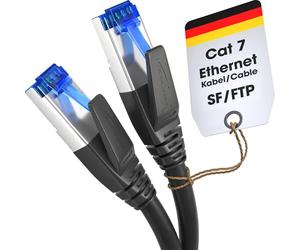 KabelDirekt - Cat 7 Network Cable - 3m - 10 Gigabit LAN Cord & Ethernet Cable - Available in 0.25-30m (suitable for high-speed networks, PC, gaming, switch, router and modem, RJ45 - black)