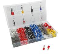 KabelDirekt - End sleeve set with 1.200 pieces - insulated sleeves for wire cross-sections from 0.5-10mm², colour-coded protective collar (DIN 46228) - solid, splice-free connection for cable ends