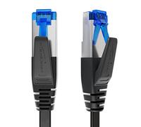 Flat Cat 7 Ethernet cable with break-proof design, internet/LAN cable - 12.5m (10Gbps maximum fibre optic speed, highly flexible & suitable for permanent installation, RJ45, black) - by CableDirect