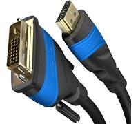HDMI DVI adapter cable with A.I.S. signal interference protection - 0.5m (bi-directional DVI-D 24+1/HDMI monitor cable, connect HDMI device to DVI monitor or vice versa, Full HD/1080p) by CableDirect