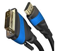 HDMI DVI adapter cable with A.I.S. signal interference protection - 10m (bi-directional monitor cable, 24+1 Pin, connect HDMI device to DVI monitor or vice versa, Full HD/1080p) by CableDirect