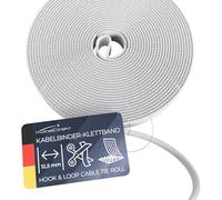 KabelDirekt - hook and loop cable ties - 5 m × 12.5 mm - environmentally friendly cable tie roll, individually cuttable & reusable (cable protecting - white)