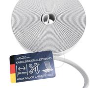 KabelDirekt - Hook & Loop Cable Ties - 15.0m - 20mm, White