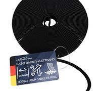 KabelDirekt - Hook and Loop Cable Ties - 5 m × 12.5 mm - Environmentally Friendly Cable tie roll, Individually cuttable & Reusable (Cable Protecting - Black)