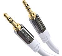 KabelDirekt - Jack Cable, 3.5mm Aux/Audio Cable - 1.5m - Available in 0.3m to 10m - Suitable for Headphones - Mobile Phone - PC & Laptop Audio - Car - HiFi - Stereo, white