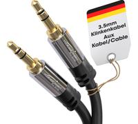 KabelDirekt - Jack Cable, 3.5mm Aux/Audio Cable - 5m - Available in 5m, Black