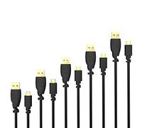 KabelDirekt - 5 x 1m Micro USB Cable (USB 2.0, Synch & Charge Cable, black) TOP Series