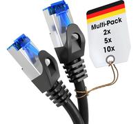KabelDirekt Network Cable - Transmits maximum fibre-optic internet speed - Ethernet & LAN Cable - 5x 7.5m - Available in 0.25-30m - Gigabit Network, Router/Modem, RJ45 (black/silver)