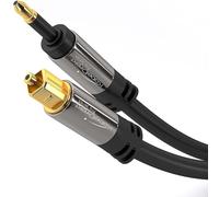 Mini-TOSLINK optical audio cable with signal protection - 0.5m (Mini-TOSLINK to TOSLINK, digital S/PDIF cable/fibre optic cable for soundbars, stereo systems/amps, Hi-Fi) by CableDirect