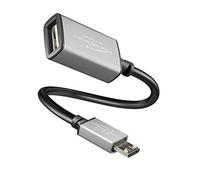 KabelDirekt - OTG adapter - 0.15m - (USB A 2.0 female connector on Micro USB connector, data cable, for hard drive, card reader, memory stick, mouse, keyboard, black/space grey) - PRO Series