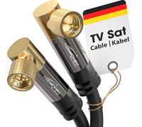 CableDirect - SAT cable, coaxial cable, satellite cable, 90° connectors - TV cable, multi-layer shielding, break-proof metal F connectors - 7.5m (HDTV, Radio, DVB-T, DVB-C, DVB-S, DVB-S2)