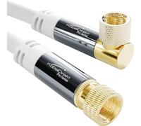 KabelDirekt - SAT Cable - Coaxial, Internet & Satellite TV/Aerial Cable, F-Connector - Designed in Germany - 90° angled/straight - 10m (Radio, DVB-T2/DVB-C/DVB-S2 - white)