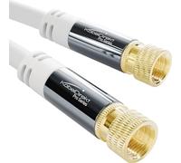 KabelDirekt - SAT Cable - Coaxial, Internet & Satellite TV/Aerial Cable with F-Connector, Metal Plug - Designed in Germany - 1m (Radio, DVB-T2, DVB-C, DVB-S2 - white)