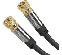 KabelDirekt - SAT Cable - Coaxial, Internet & Satellite TV/Aerial Cable with F-Connector, Metal Plug - Designed in Germany - 7.6m (Radio, DVB-T2, DVB-C, DVB-S2 - black)