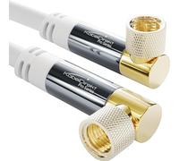 KabelDirekt - SAT Cable - Coaxial, Internet & Satellite TV/Aerial Cable, F-Connector - Designed in Germany - 90° angled - 1m (Radio, DVB-T2/DVB-C/DVB-S2 - white)