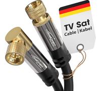 CableDirect - SAT cable, coaxial, satellite cable, 90°/straight connectors - TV cable with multi-layer shielding, break-proof metal F connectors - 3m (HDTV, Radio, DVB-T, DVB-C, DVB-S, DVB-S2)