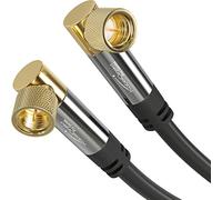 KabelDirekt - SAT Cable - Coaxial, Internet & Satellite TV/Aerial Cable, F-Connector - Designed in Germany - 90° angled - 6m (Radio, DVB-T2/DVB-C/DVB-S2 - black)