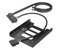 KabelDirekt - SSD/HDD installation frame + 30cm 22-pin SATA to 4-pin Molex power cable and 60cm 7-pin SATA 3 data cable 6 Gbit/s + 8 screws (crosshead)