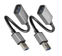 KabelDirekt - USB 3.0 Extension Cable - 0.15m x2 - (USB-A plug to USB-A female connector, black/space grey)