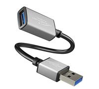 KabelDirekt - USB 3.0 Extension Cable - 0.15m - (USB-A plug to USB-A female connector, black/space grey)
