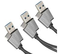 KabelDirekt - USB A 3.0 to USB C cable - 0.5m + 1m + 2m - (SuperSpeed data cable and charger cable, suitable for smartphones and tablets with a USB C port, black/space grey) - PRO Series