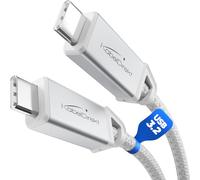 KabelDirekt - USB C Cable All-purpose, USB 3.2 Gen 2, Metal Connectors + Braiding - 0.3m (for Data/Video with 20Gbps, Fast Charging with 240W, Universal Data/Charging/Monitor Cable, White)