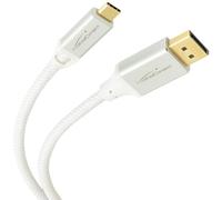 KabelDirekt - USB-C to DisplayPort cable - 0.5m - 8K, DP 1.4, white | Transfers 8K/60Hz from laptop/smartphone to large screens - DP 1.4, USB 3.1, Thunderbolt 3
