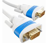 KabelDirekt - VGA Cable for maximum video quality thanks to high-purity copper conductors - 1m (Full HD, connects computers to screens/projectors, 15-pin D-Sub, monitor cable, white)
