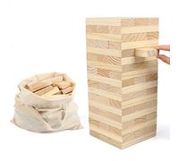 KABENFIS 54 PCS 36cm Large Wooden Stacking Toys Building Blocks Tower Game with Storage Bag