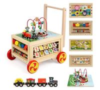 KABENFIS Wooden Track Activity Cube with wheels for Boys and Girls
