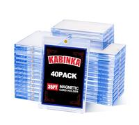 Kabinka 35PT Magnetic Card Holder Fits Sleeved Cards, One Touch Holder for Trading Cards, Crystal Clear UV Protectors for MTG, PTCG, Sports, Baseball, Hard Plastic Display Case (40-Pack)