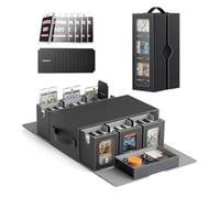 Kabinka Commander Deck Box for MTG, 7 in 1 Modular Card Case Fits 600+ Double-sleeved Cards, Trading Cards Storage Box with Removable Dice Tray 35PT Magnetic Card Holders for TCG (Black)