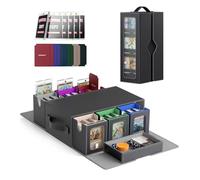 Kabinka Commander Deck Box for MTG, 7 in 1 Modular Card Case Fits 600+ Double-sleeved Cards, Trading Cards Storage Box with Removable Dice Tray 35PT Magnetic Card Holders for TCG (Multicolor)