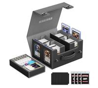Kabinka Commander Deck Box for MTG with Handle, Multi Deck Case with Large Dice Tray Fits 400+ Double-Sleeved Cards, 5 IN 1 TCG Card Storage Box with Commander Display, 35PT Card Holders (Black)