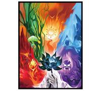KABINKA MTG Card Sleeves - Lotus Five Elements 100ct Standard Size Pack Clear Front & Matte Finish Back,MTG Sleeves for Magic The Gathering TCG