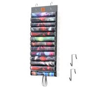 Kabinka Playmat Holder, Playmat Tube Storage Bag for MTG with 2 Hooks, Fits 12+1 Card Game Playmats with Transparent Plastic Slots, Portable Organizer Rack for TCG/RPG Mat (12 Tubes, Gray)