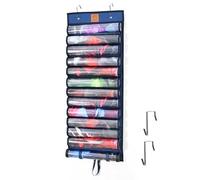 Kabinka Playmat Holder, Playmat Tube Storage Bag for MTG with 2 Hooks, Fits 12+1 Card Game Playmats with Transparent Plastic Slots, Portable Organizer Rack for TCG/RPG Mat (12 Tubes, Dark Blue)