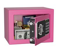 KABISAFE 6.8L Digital Small Safe Box, Mini Safes for Home Electronic Security Home Office Money Cash Safe Box With 2 keys, Wall Safes - Pink