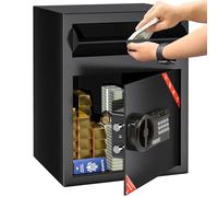 KABISAFE Depository Safe Box with Drop Slot, 70L Large Cabinet Anti-Theft Cash Drop Safe with Digital Keypad Lock, Business Security Safety with Alarm Function for Home Office