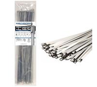 Kable Kontrol 100 Pcs Metal Cable Ties 535 mm x 4.6 mm, 21" Self Locking Stainless Steel Zip Tie 304 Steel Wrap, for Industrial and Home Use