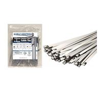 Kable Kontrol 100 Pcs Stainless Steel Cable Ties 125 mm x 4.6 mm, 5" Self Locking Metal Zip Tie 304 Stainless Steel Wrap, for Industrial and Home Use