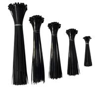 Kable Kontrol 500 Pack Cable Ties Assorted Sizes 2.5 mm/4.8 mm x 100/150/200/280/370 mm Black Cable Ties Heavy Duty Tie Wraps Assorted Zip Ties Wire Ties Nylon 6-6 Plastic Ties for Home, Gardening