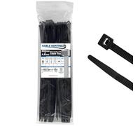 Kable Kontrol Black Cable Ties, 360 mm x 4.8 mm, Pack of 100, 14" Premium Nylon Zip Ties, Multi-Purpose Plastic Tie Wraps, Secure Self-Locking Mechanism, for Home, Garden, Office and DIY